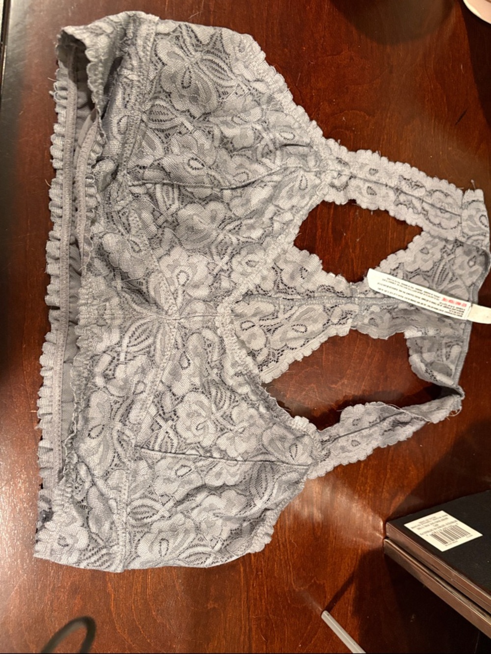 Free People Lace Racerback Bralette - Light Gray